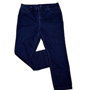 NYDJ Women's Plus Size Marilyn Straight Ankle Jeans Dark Blue 18W